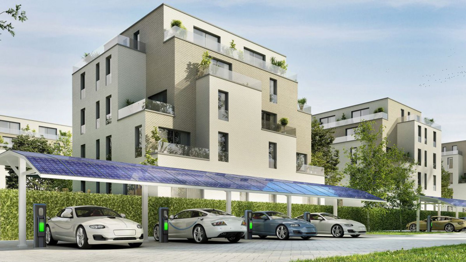 Geb&auml;ude in nachhaltiger und klimafitter Bauweise