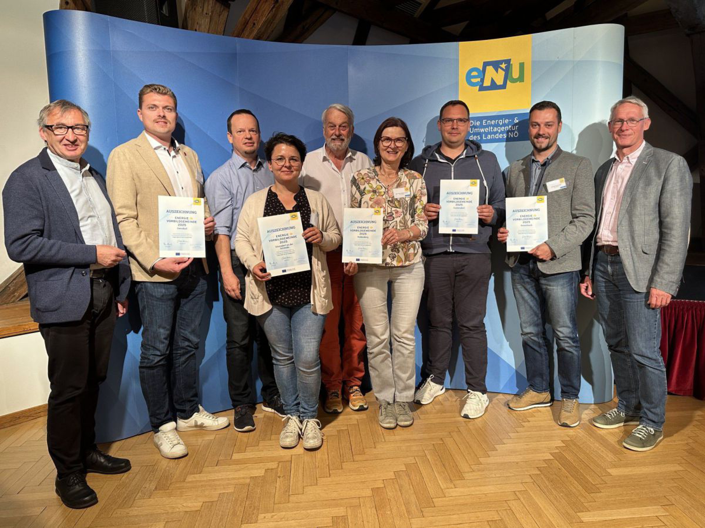 Energiebuchhaltungs-Vorbildgemeinden aus dem Bezirk Hollabrunn.