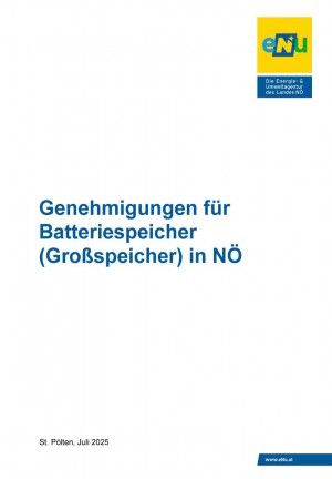Genehmigungen für Batteriespeicher in NÖ Titelblatt