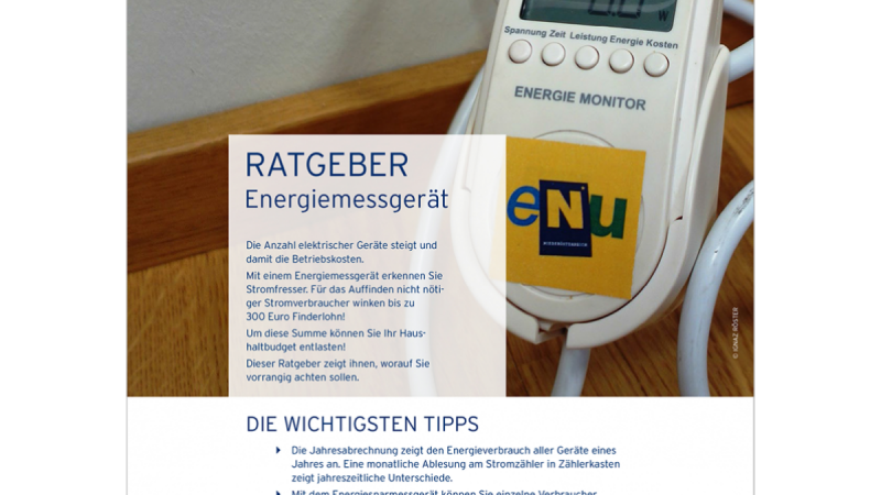 Cover des Ratgebers Energiemessgerät